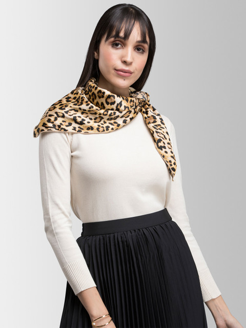 

FableStreet Women Beige & Brown Animal Printed Mufflers