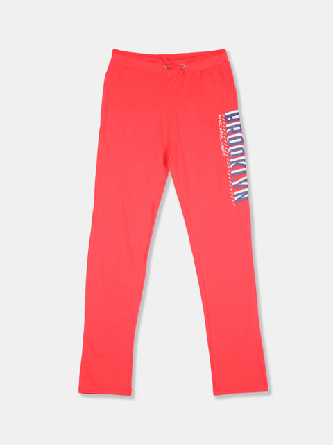 

Cherokee Boys Red & Blue Printed Straight-Fit Track Pants