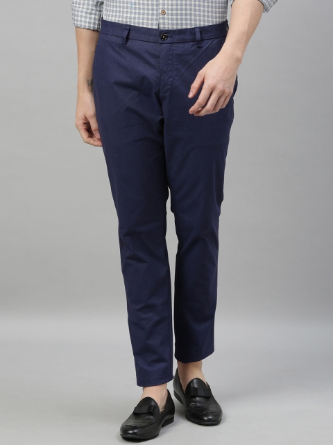 

RARE RABBIT Men Blue Regular Fit Solid Chinos