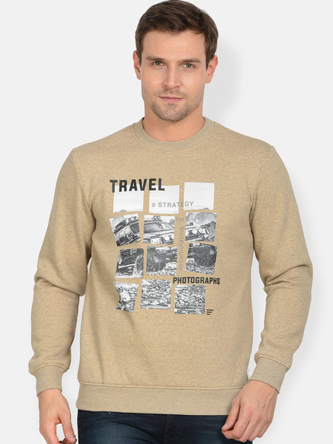 

t-base Men Beige Printed Sweatshirt