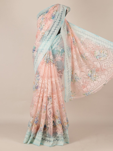 

Pothys Peach-Coloured Woven Design Jute Silk Saree