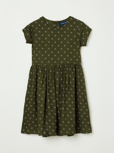 

Fame Forever by Lifestyle Girls Green Printed Fit and Flare Dress
