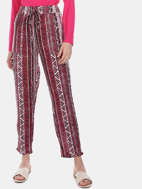 

Cherokee Women Multicoloured Regular Fit Printed Peg Trousers, Multi