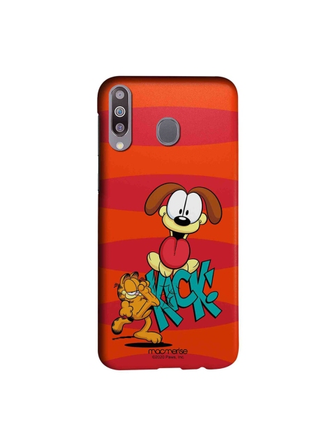 

macmerise Pink & Orange Kick to Odie Samsung Galaxy M30 Garfield Back Case