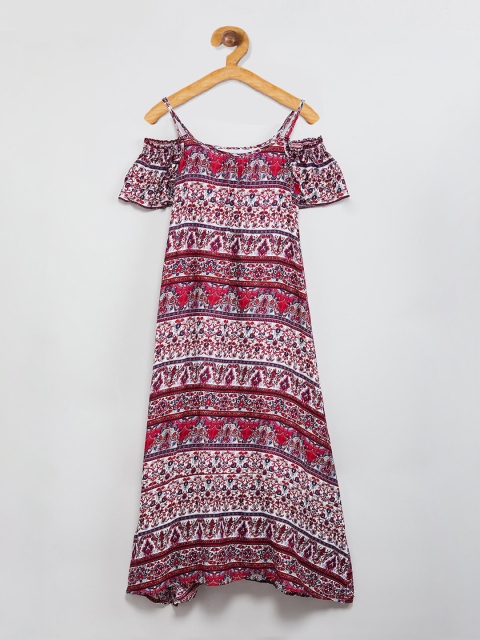 max Girls Pink Printed A-Line Dress