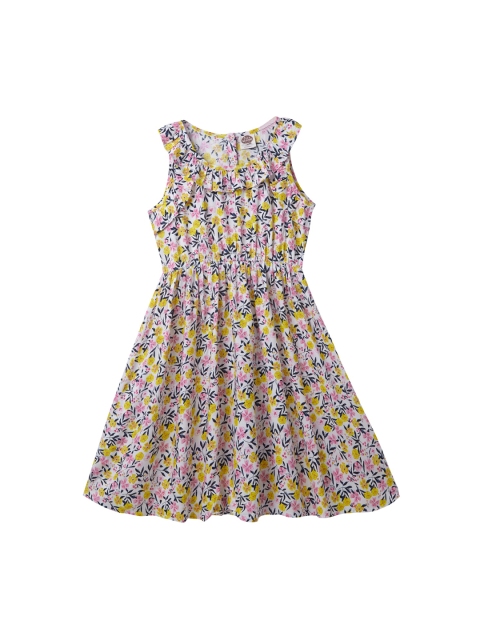 

Cub McPaws Girls White Printed A-Line Dress