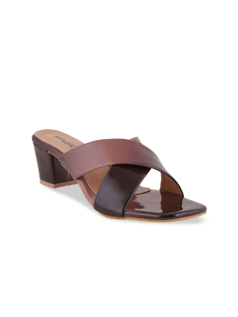 

SCENTRA Women Black & Brown Colourblocked Sandals