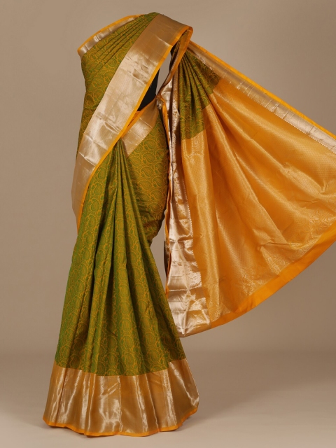 

Pothys Green & Yellow Pure Silk Woven Design Saree