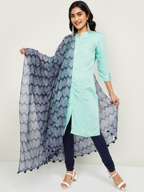 

Melange by Lifestyle Women Blue & White Printed Dupatta