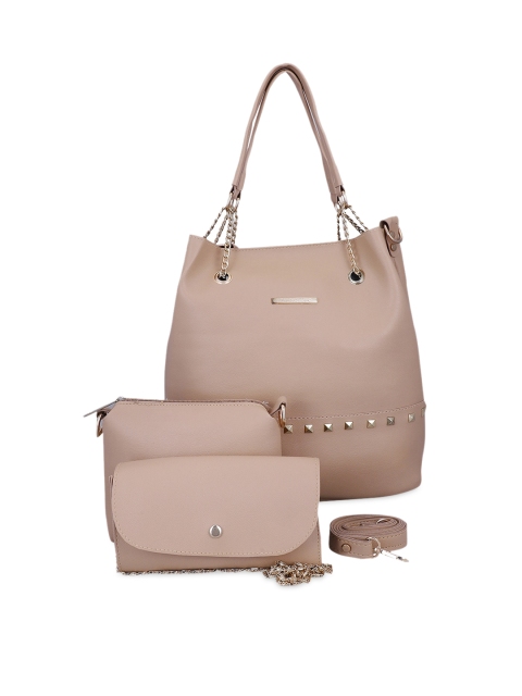 

Lapis O Lupo Beige Set of 3 Solid Shoulder Bag with Pouch & Sling Bag