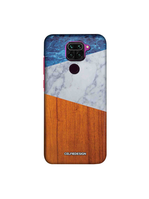 

macmerise Blue & White Blue Marble Wood Xiaomi Redmi Note 9 Back Cover