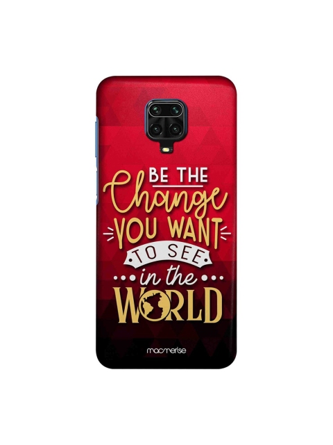 

macmerise Red & Black Be The Change Xiaomi Redmi Note 9 Pro Max Back Cover