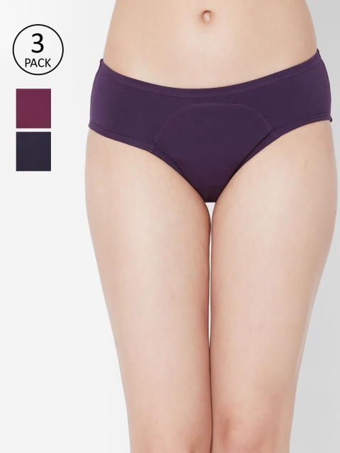 

Juliet Women Pack Of 3 Solid Period Briefs PERIOD PANTY -CB-NB-CC, Violet