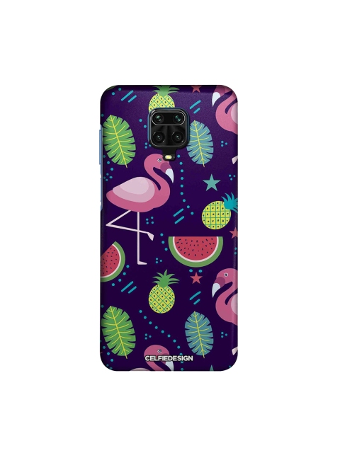 

macmerise Purple & Green Flamingo Xiaomi Redmi Note 9 Pro Back Cover