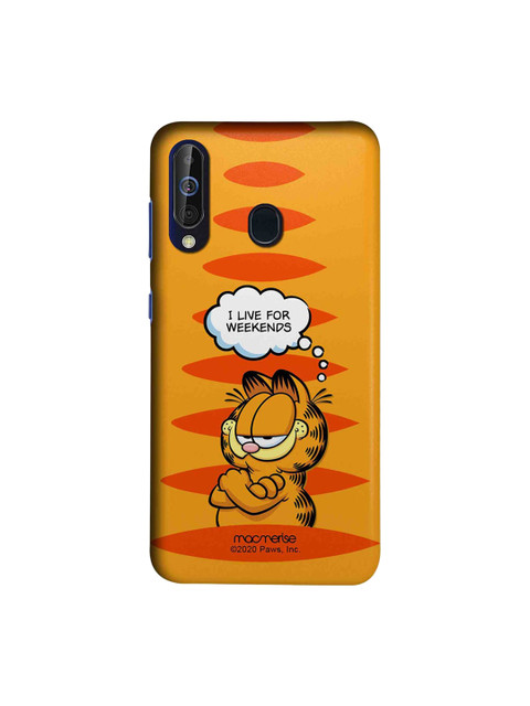 

macmerise Brown & Orange Living For Weekends Garfield Samsung Galaxy A60 Back Cover