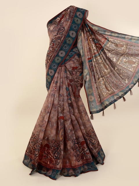 

Pothys Brown Printed Cotton Blend Saree