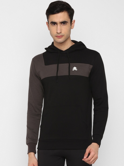 

OFF LIMITS Men Black & Grey Colourblocked Hooded Sweatshirt