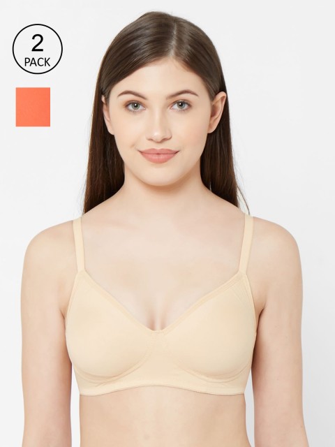 

Juliet Women Pack Of 2 Solid Non-Padded Non-Wired Everyday Bras SAKHI, Orange