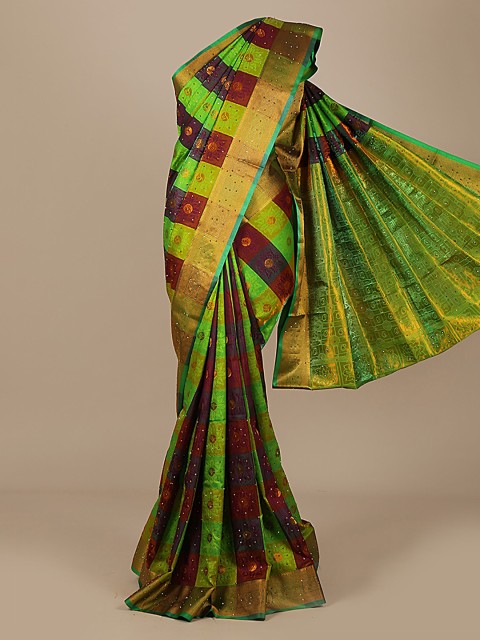 

Pothys Green & Brown Art Silk Woven Design Saree