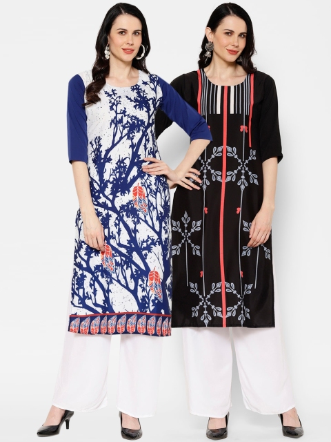 

7Threads Women Multicoloured Printed Straight Kurta, Multi