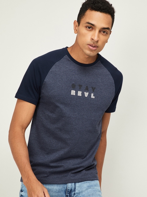 

Fame Forever by Lifestyle Men Navy Blue Printed Round Neck T-shirt