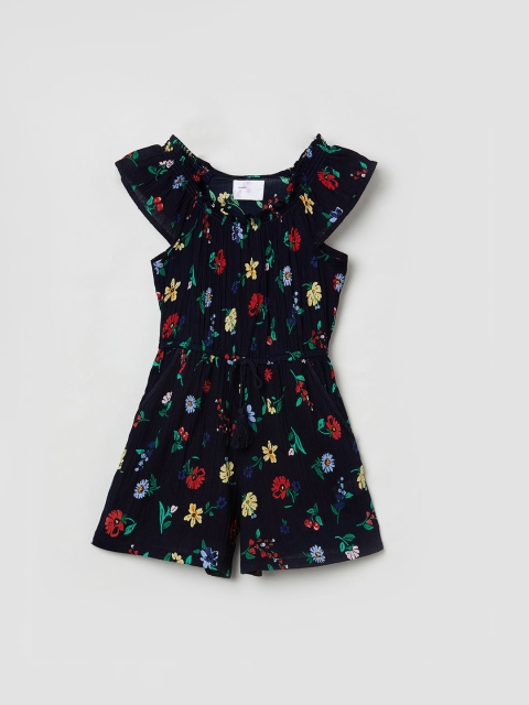 

max Girls Blue Printed Fit and Flare Dress