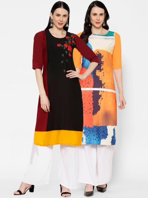 

7Threads Women Pack Of 2 Printed A-Line Kurta, Multi