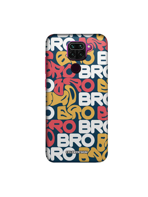 

macmerise Navy Blue & White Bro Redmi Note 9 Back Case