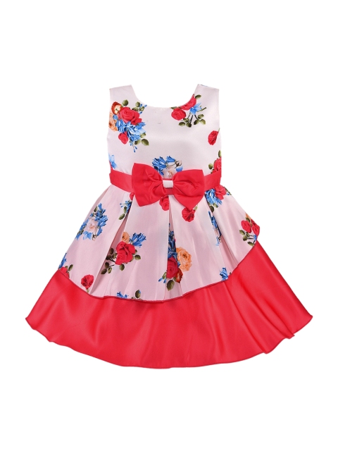 

Wish Karo Girls Red Printed Fit and Flare Dress