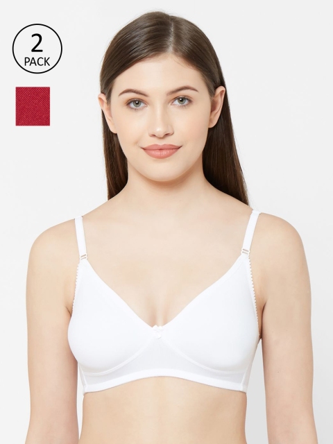 

Juliet Women Pack Of 2 Solid Non-Wired Lightly Padded Everyday Bra DIPTI, Red