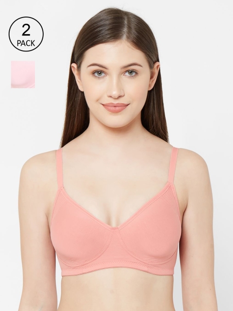 

Juliet Pack Of 2 Solid Non Padded Non Wired Everyday Bra SAKHI, Peach