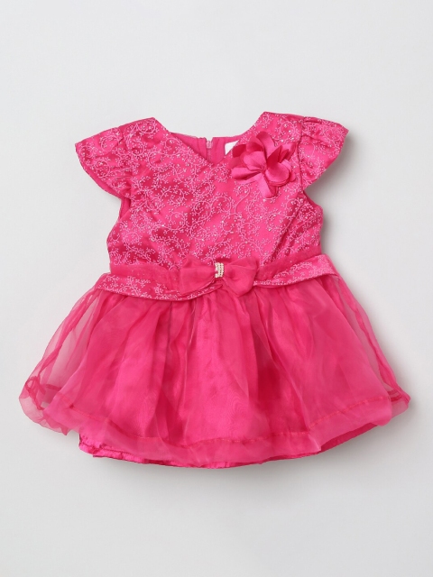 

max Girls Pink Printed Fit and Flare Dress