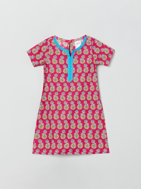 

max Girls Pink Printed A-Line Dress