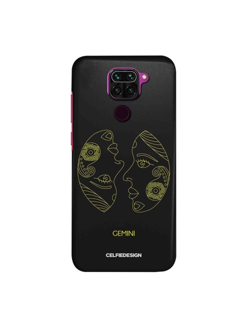macmerise Black & Yellow Gemini Zodiac Redmi Note 9 Back Case