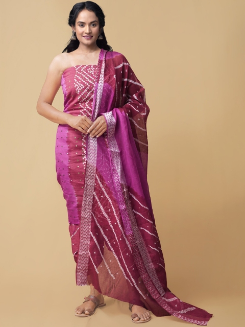 

Unnati Silks Women Pink Woven Design Unstitched Dress Material