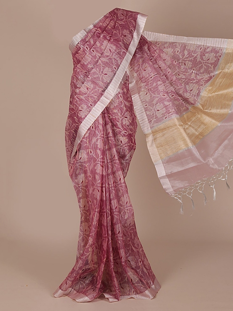 

Pothys Pink Woven Design Tissue Saree