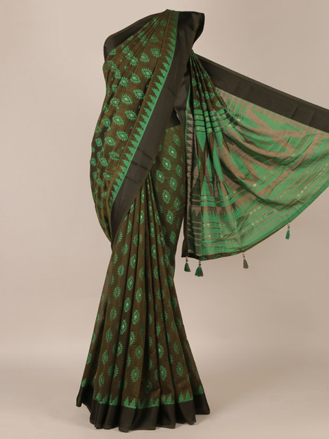 

Pothys Green Woven Design Jute Silk Saree
