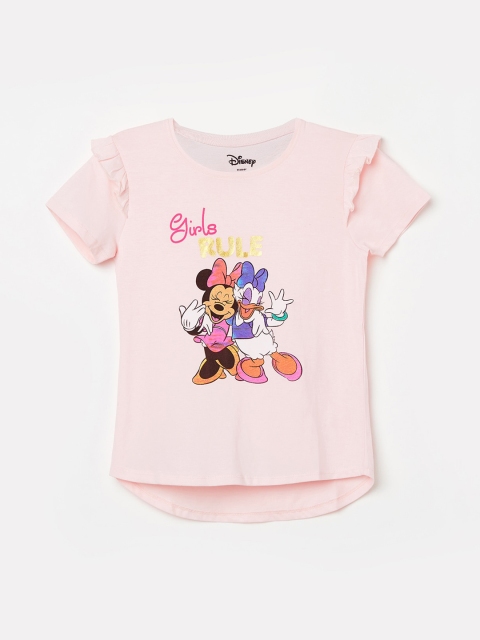 

Fame Forever by Lifestyle Girls Peach-Coloured Printed High-Low Top