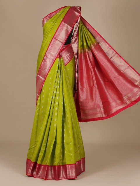 

Pothys Green & Red Pure Silk Woven Design Saree