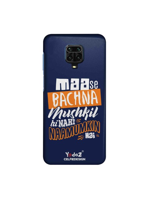 

macmerise Blue & White Maa Se Bachna Mushkil Redmi Note 9 Pro Case