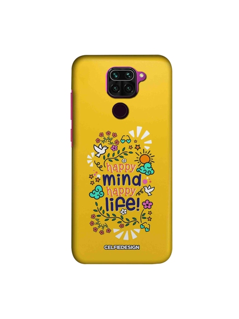 

macmerise Yellow & White Happy Mind Happy Life Xiaomi Redmi Note 9 Back Cover