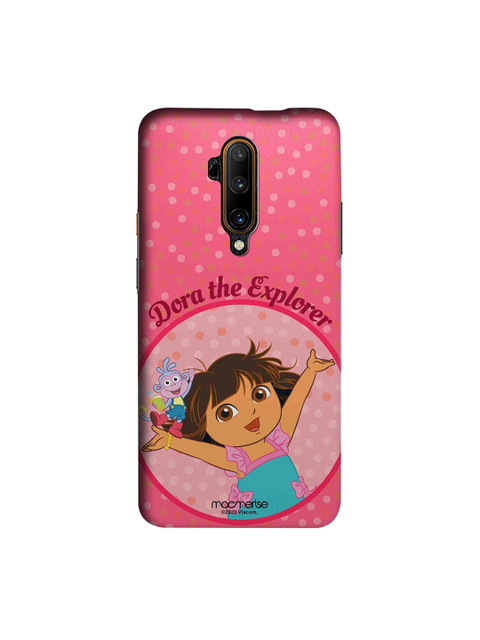 

macmerise Pink & Brown Joyful Dora OnePlus 7T Pro Back Case