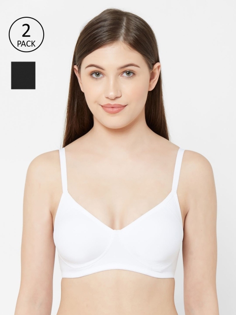 

Juliet Pack Of 2 Black & White Solid Non-Padded Non-Wired Everyday Bra SAKHI
