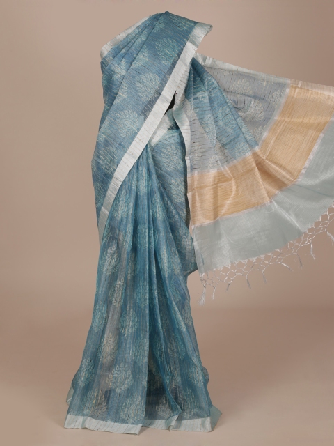

Pothys Blue Woven Design Tissue Saree