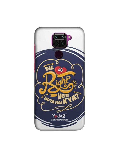 

macmerise Off-White & Navy Blue Dil Right Mein Hota Hai Kya Redmi Note 9 Back Case