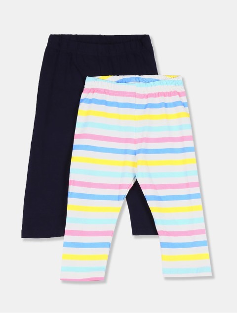 

Donuts Infant Girls Pack Of 2 Solid Ankle-Length Leggings, Black