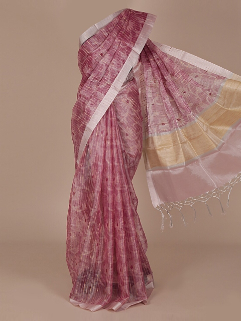 

Pothys Pink Woven Design Tissue Saree