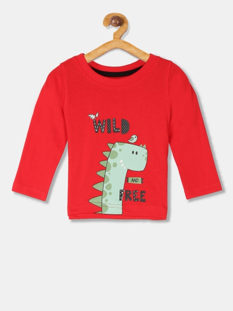 

Donuts Boys Red Green Printed Round Neck Pure Cotton T-shirt
