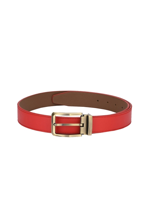 

Calvadoss Men Red & Silver-Toned Solid Sustainable Belt