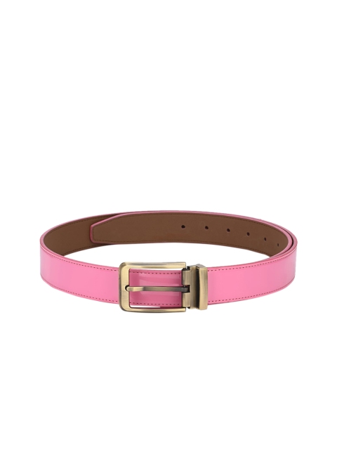 

Calvadoss Men Pink & Silver-Toned Solid Sustainable Belt